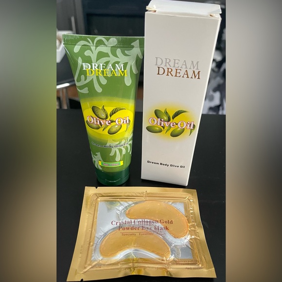 Dream Dream Olive Oil Lotion Unopened & Crystal Collagen Gold Powder Eye Mask - Picture 1 of 2